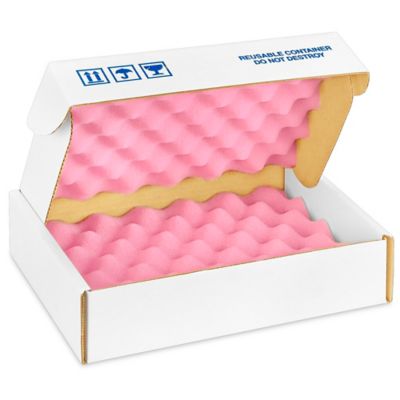 BOX USA BFSA16164 Anti-Static Foam Shippers Pink/White 16 x 16 x 4 Pack of 9 